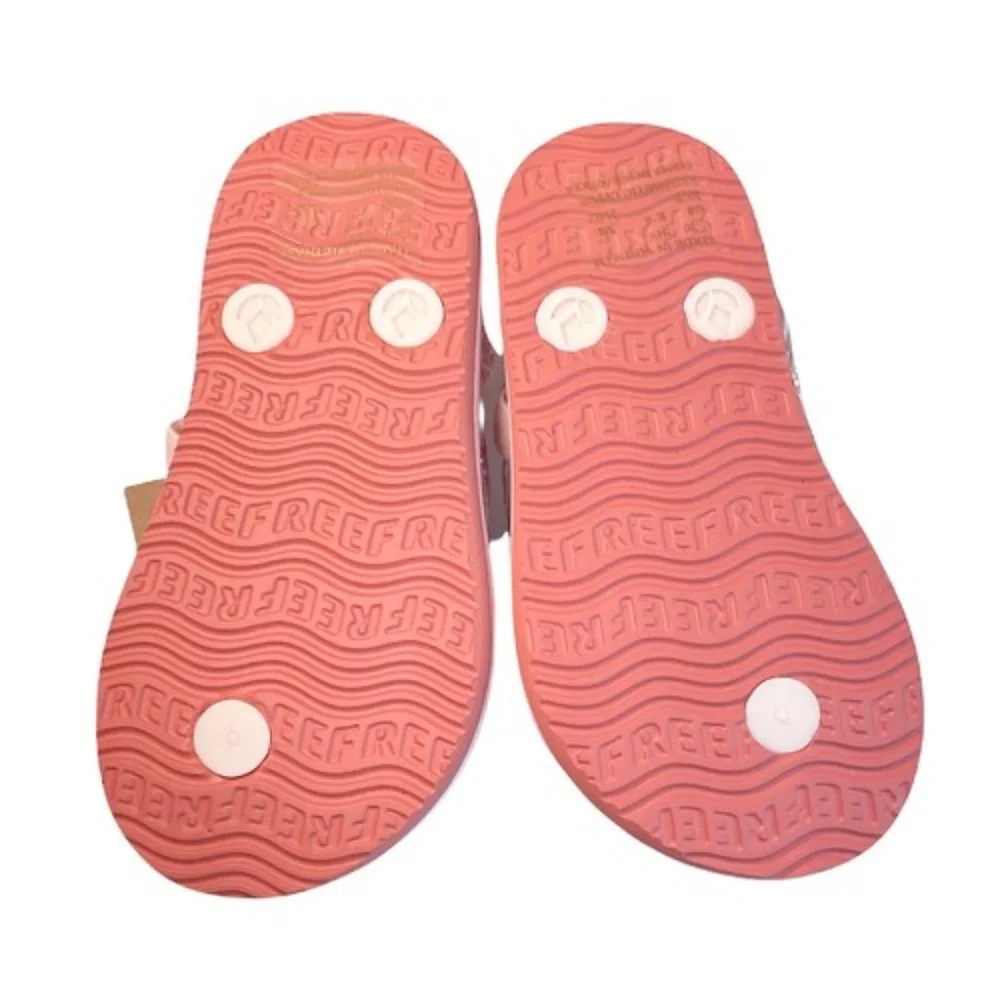 Reef Ahi Girls Flip Flop‎ Pink Mermaid Sandals Size 3/4 Toddler